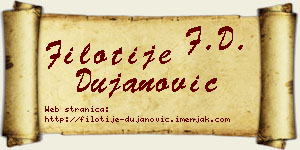 Filotije Dujanović vizit kartica